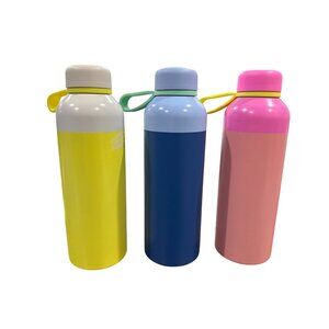 Sun Squad Reusable Insulated Stainless Steel Water Bottles 21 Oz Set Of 3 With C
